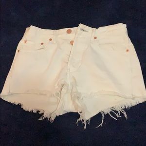 Free People White denim shorts